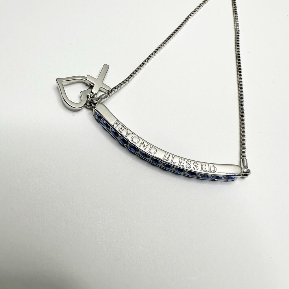 Beyond Bless Swarovski Element Silver Plated Cross Slider Bracelet - Picture 8 of 8